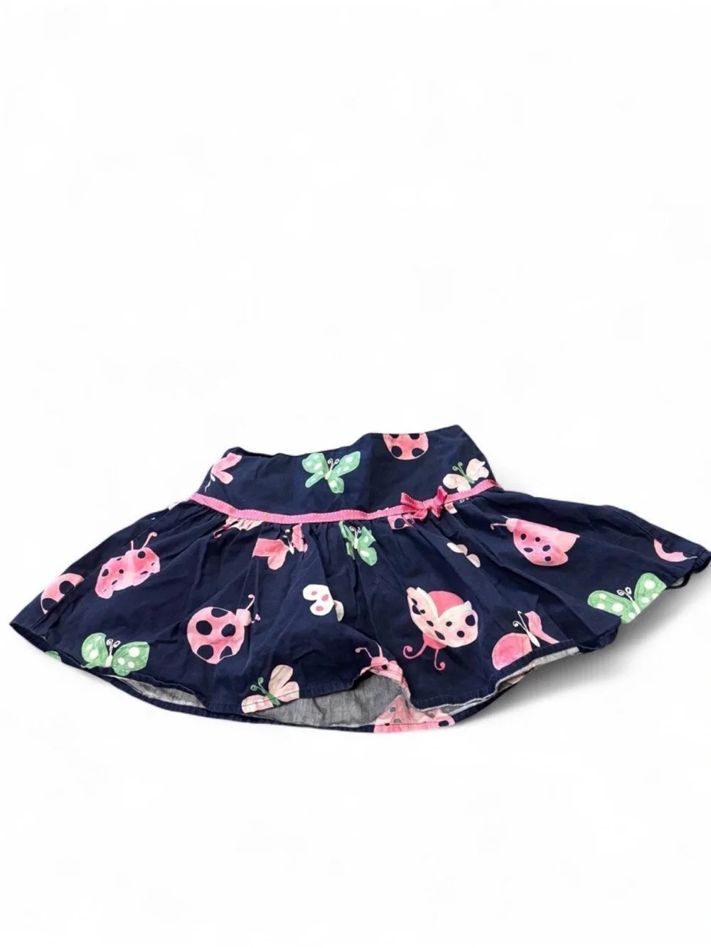 Gymboree Girls Navy Blue Garden Friends Ladybug Butterfly Skirt - Size 9